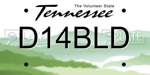 D14BLD Tennessee License Plate