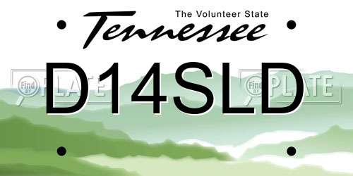 D14SLD Tennessee License Plate