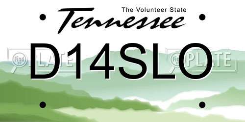 D14SLO Tennessee License Plate