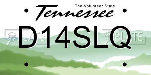 D14SLQ Tennessee License Plate