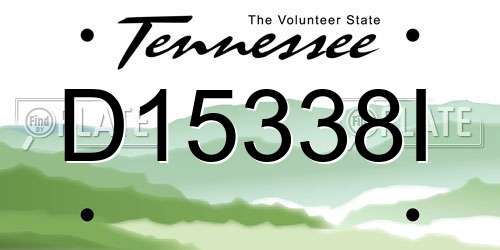D15338I Tennessee License Plate