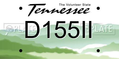 D155II Tennessee License Plate