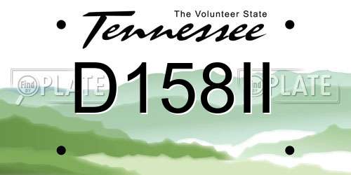 D158II Tennessee License Plate