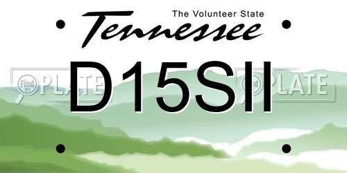 D15SII Tennessee License Plate