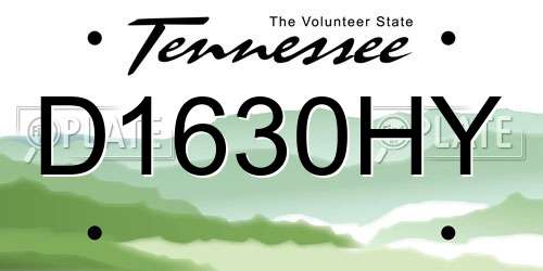 D1630HY Tennessee License Plate