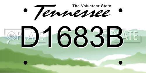 D1683B Tennessee License Plate