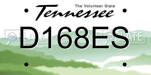 D168ES Tennessee License Plate
