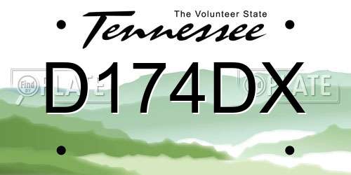 D174DX Tennessee License Plate