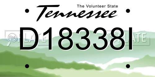 D18338I Tennessee License Plate