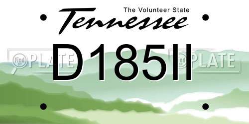 D185II Tennessee License Plate