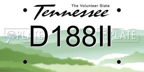 D188II Tennessee License Plate