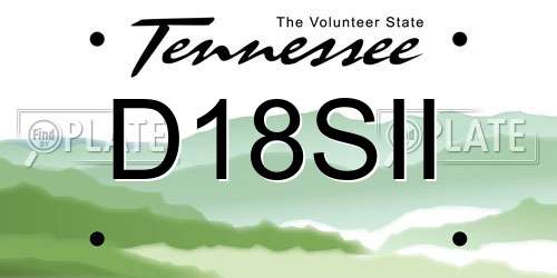 D18SII Tennessee License Plate