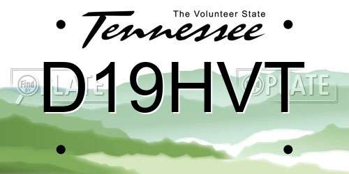 D19HVT Tennessee License Plate