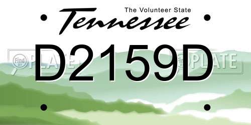 D2159D Tennessee License Plate