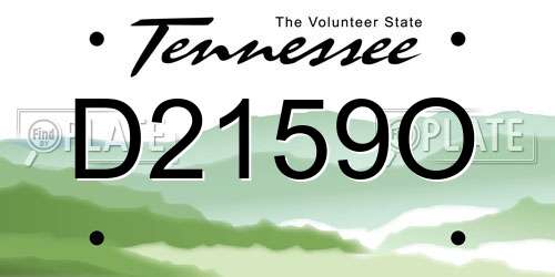 D2159O Tennessee License Plate