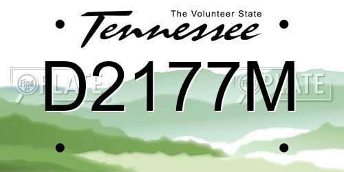 D2177M Tennessee License Plate