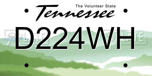 D224WH Tennessee License Plate