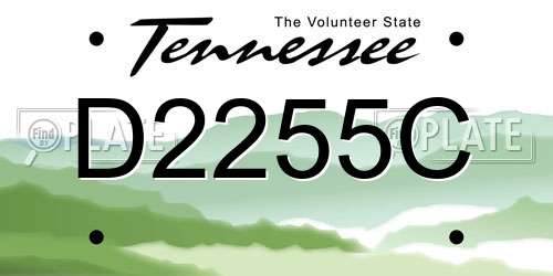 D2255C Tennessee License Plate