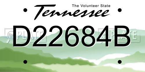 D22684B Tennessee License Plate