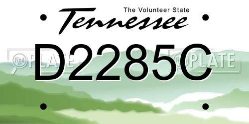 D2285C Tennessee License Plate
