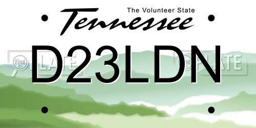 D23LDN Tennessee License Plate