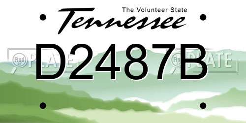 D2487B Tennessee License Plate