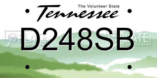 D248SB Tennessee License Plate