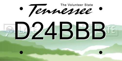 D24BBB Tennessee License Plate