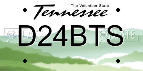 D24BTS Tennessee License Plate