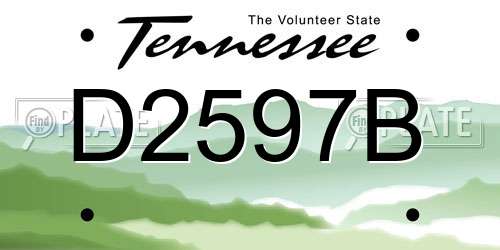D2597B Tennessee License Plate