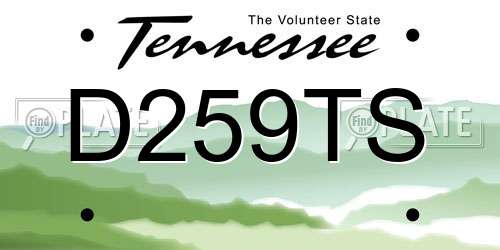 D259TS Tennessee License Plate
