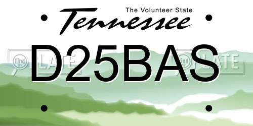 D25BAS Tennessee License Plate