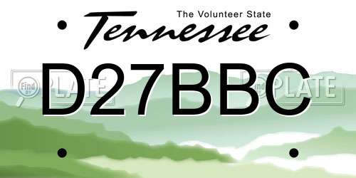 D27BBC Tennessee License Plate