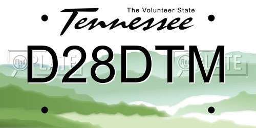 D28DTM Tennessee License Plate