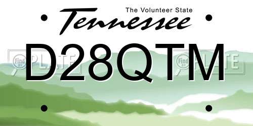 D28QTM Tennessee License Plate