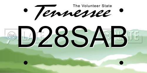 D28SAB Tennessee License Plate