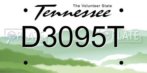 D3095T Tennessee License Plate
