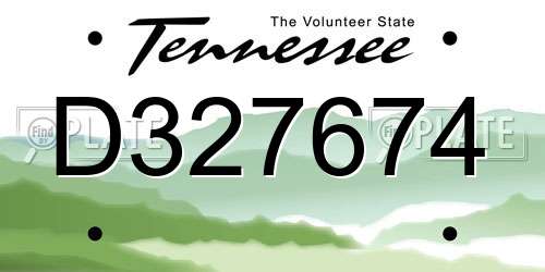 D327674 Tennessee License Plate