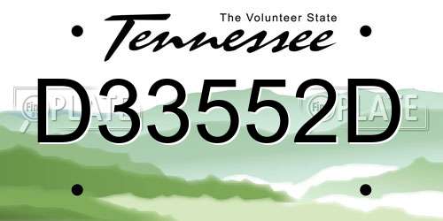 D33552D Tennessee License Plate