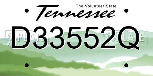 D33552Q Tennessee License Plate
