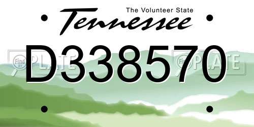 D338570 Tennessee License Plate