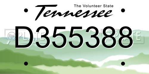 D355388 Tennessee License Plate