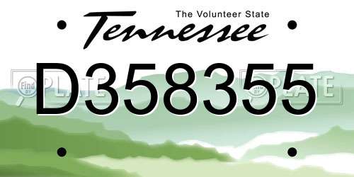 D358355 Tennessee License Plate