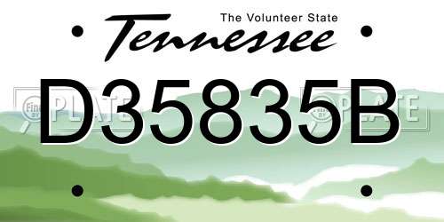 D35835B Tennessee License Plate