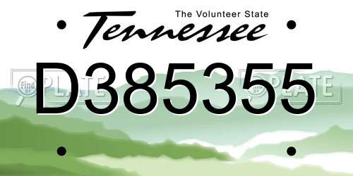 D385355 Tennessee License Plate