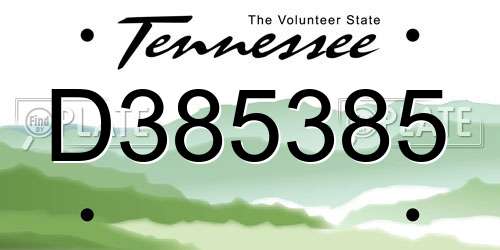 D385385 Tennessee License Plate