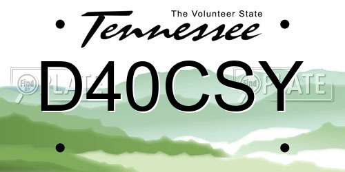 D40CSY Tennessee License Plate