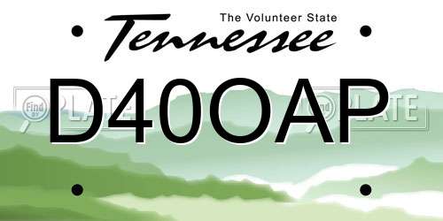 D40OAP Tennessee License Plate