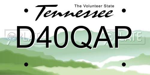 D40QAP Tennessee License Plate