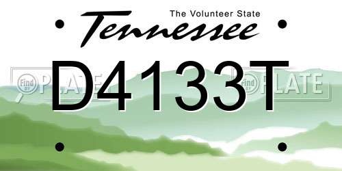 D4133T Tennessee License Plate